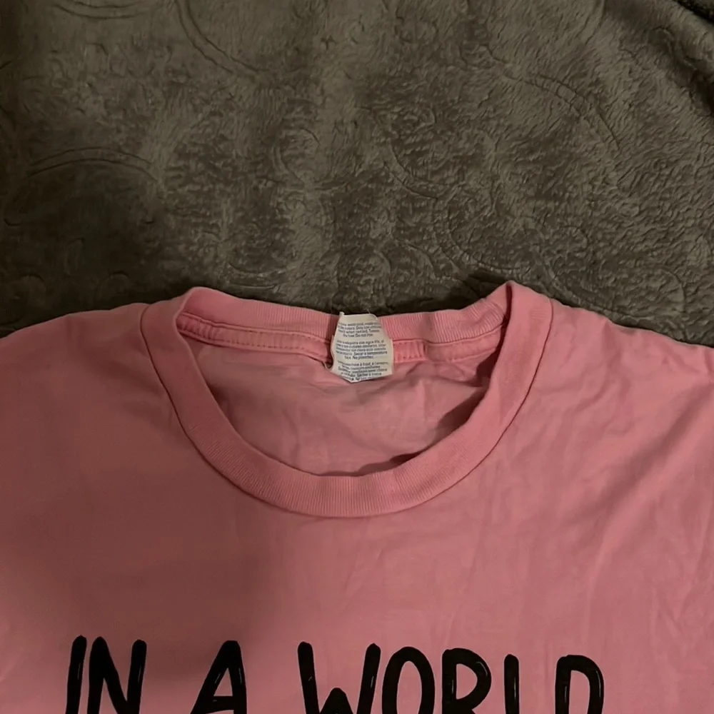 EUC LARGE STRANGER THINGS GRAPHIC TEE LARGE PINK AND BLACK Port & Compan…